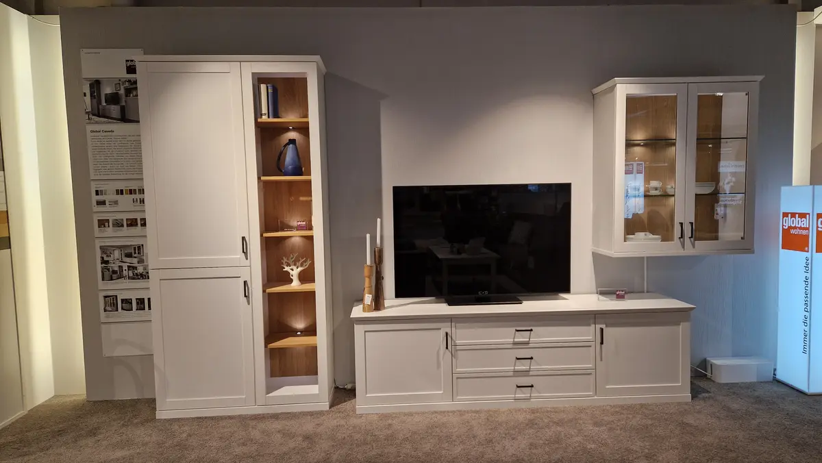 Wohnwand Caseda - Lack, Weiß